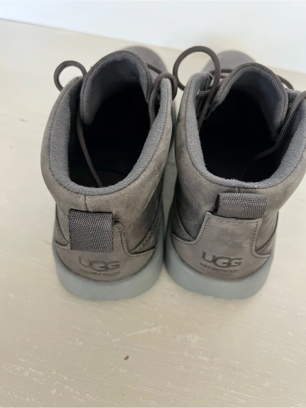 UGG Kids Waterproof Chukka Boots Gray Lace Up Youth Size 5 Leather